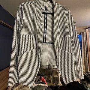 Striped peplum blazer
